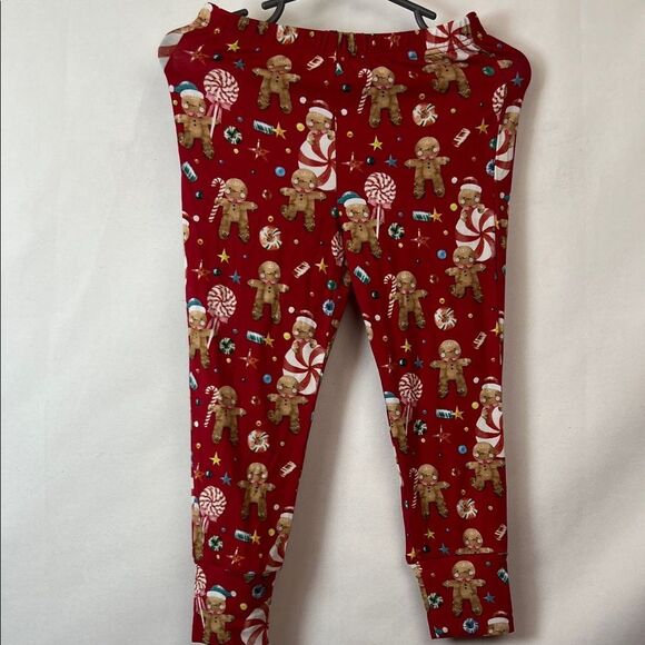 Posh Peanut red gingerbread man bamboo leggings size 3T to 4T NWOT - Picture 1 of 10